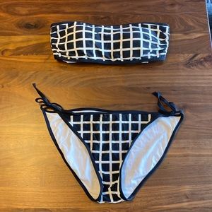 Kate Spade windowpane bandeau bikini set